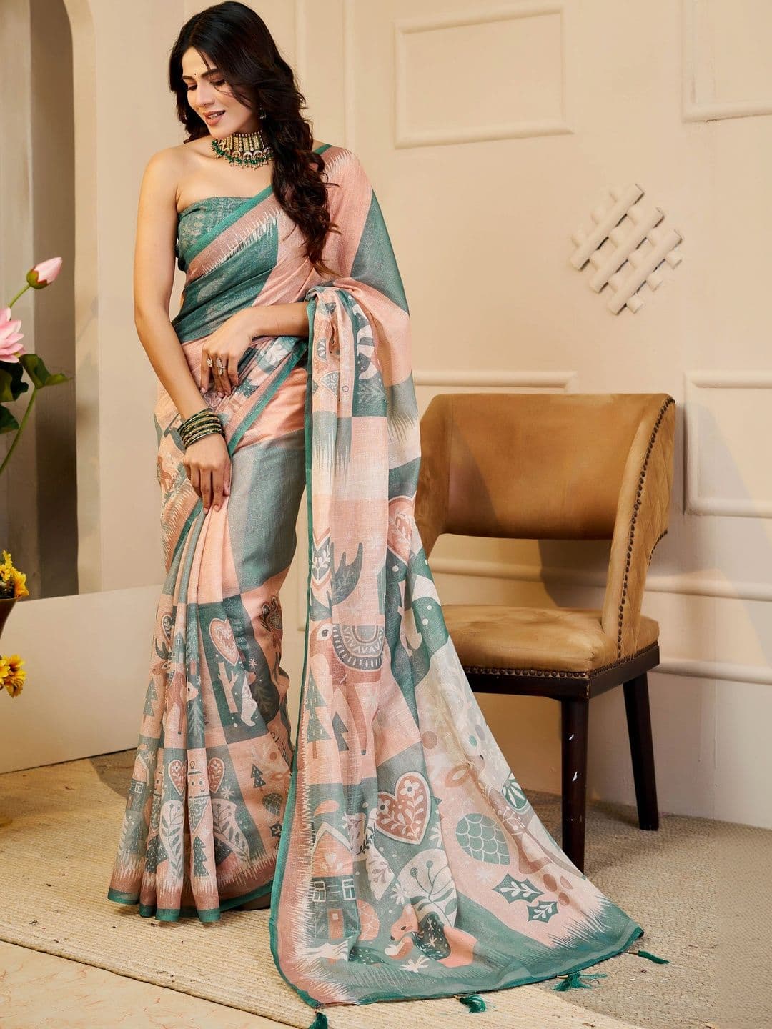 Maroosh Silk Cotton Handloom Saree - view 1