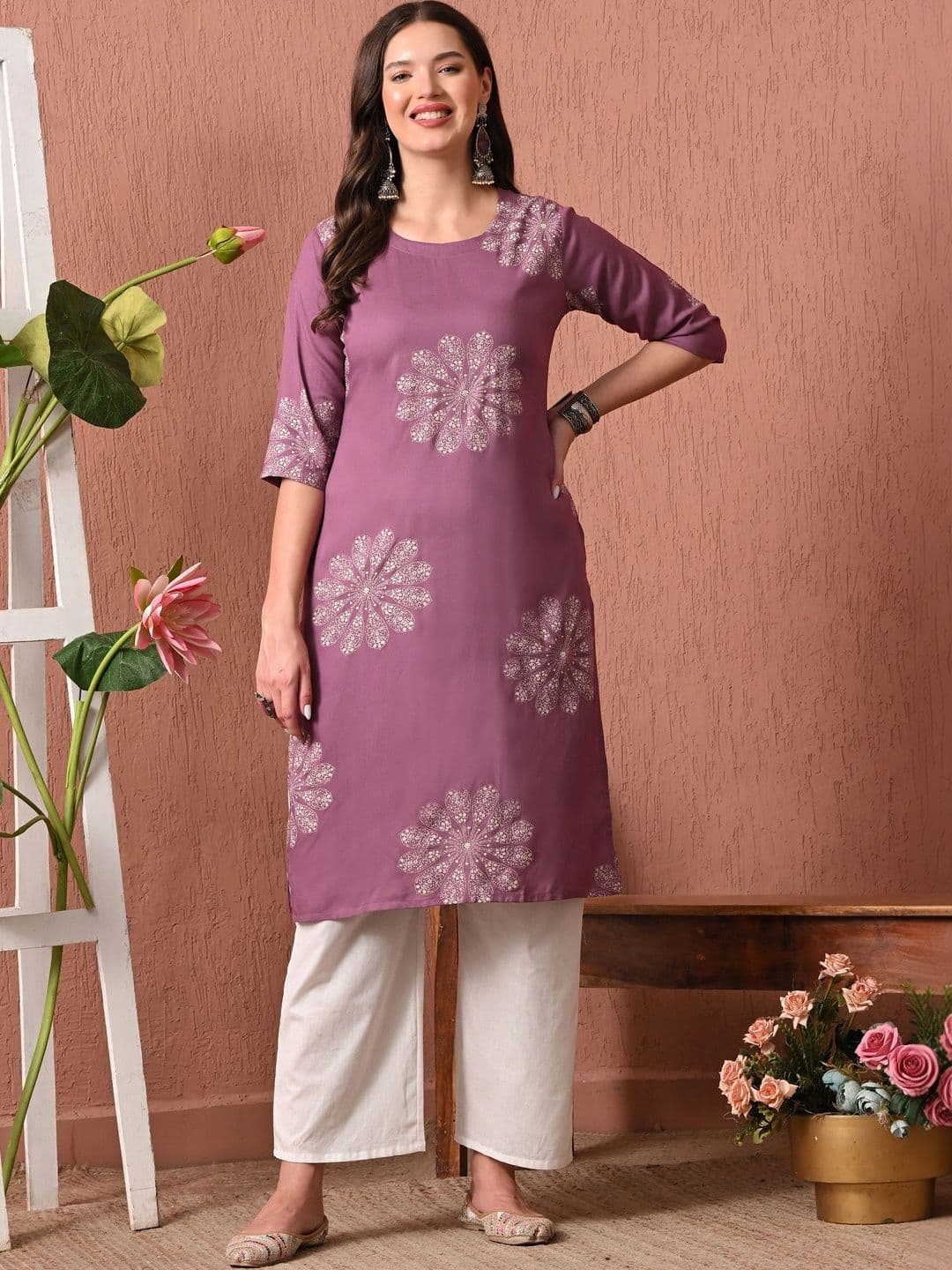 Sangria Women Floral Printed Floral Kurta - view 1