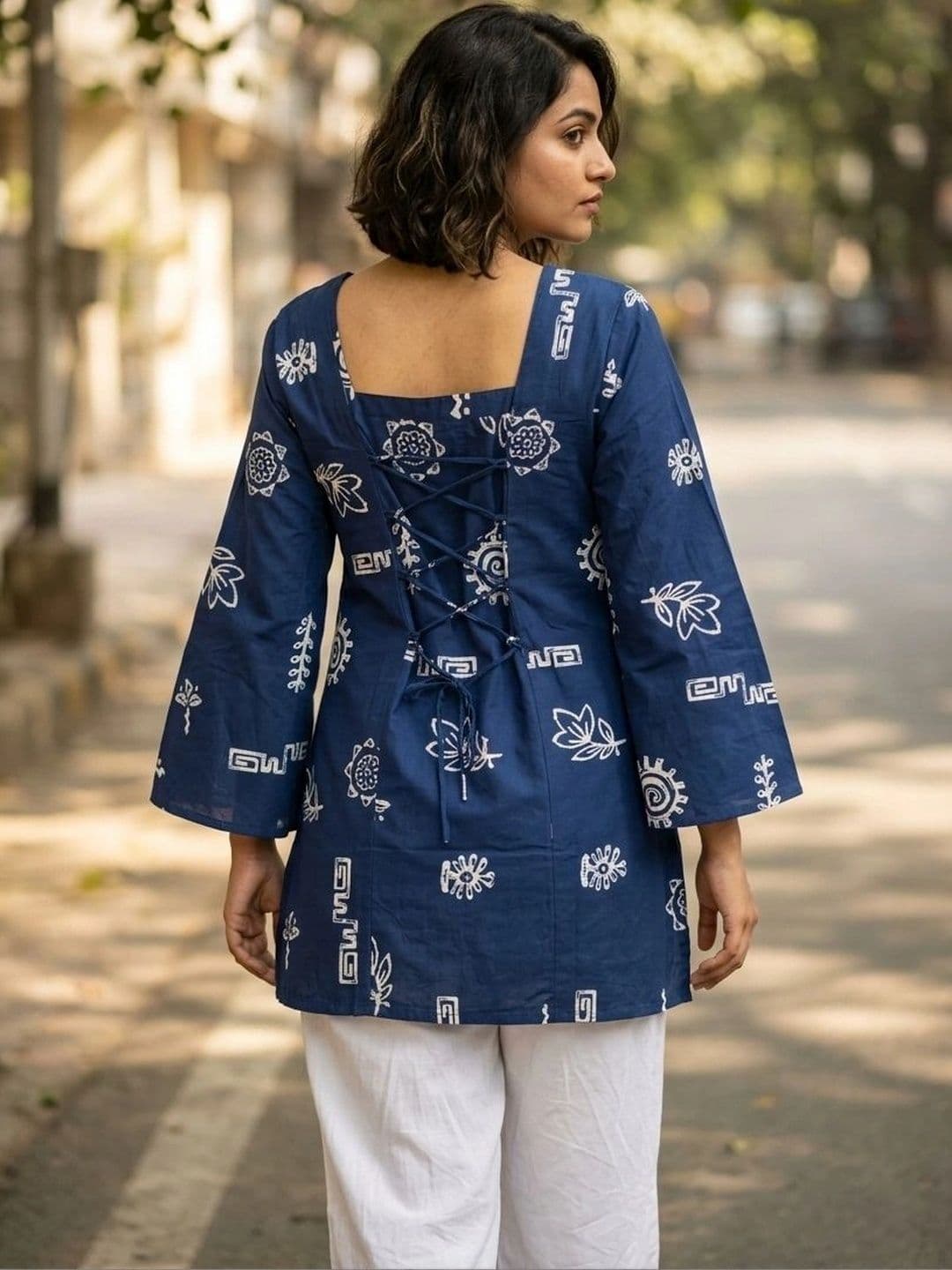 flipFabric Women Printed Flared Sleeves Indie Prints Kurta thumbnail 6