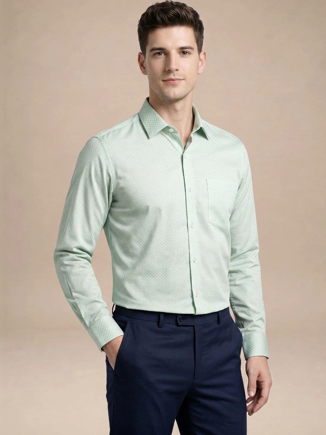 Turtle Men Standard Slim Fit Printed Formal Shirt thumbnail 3