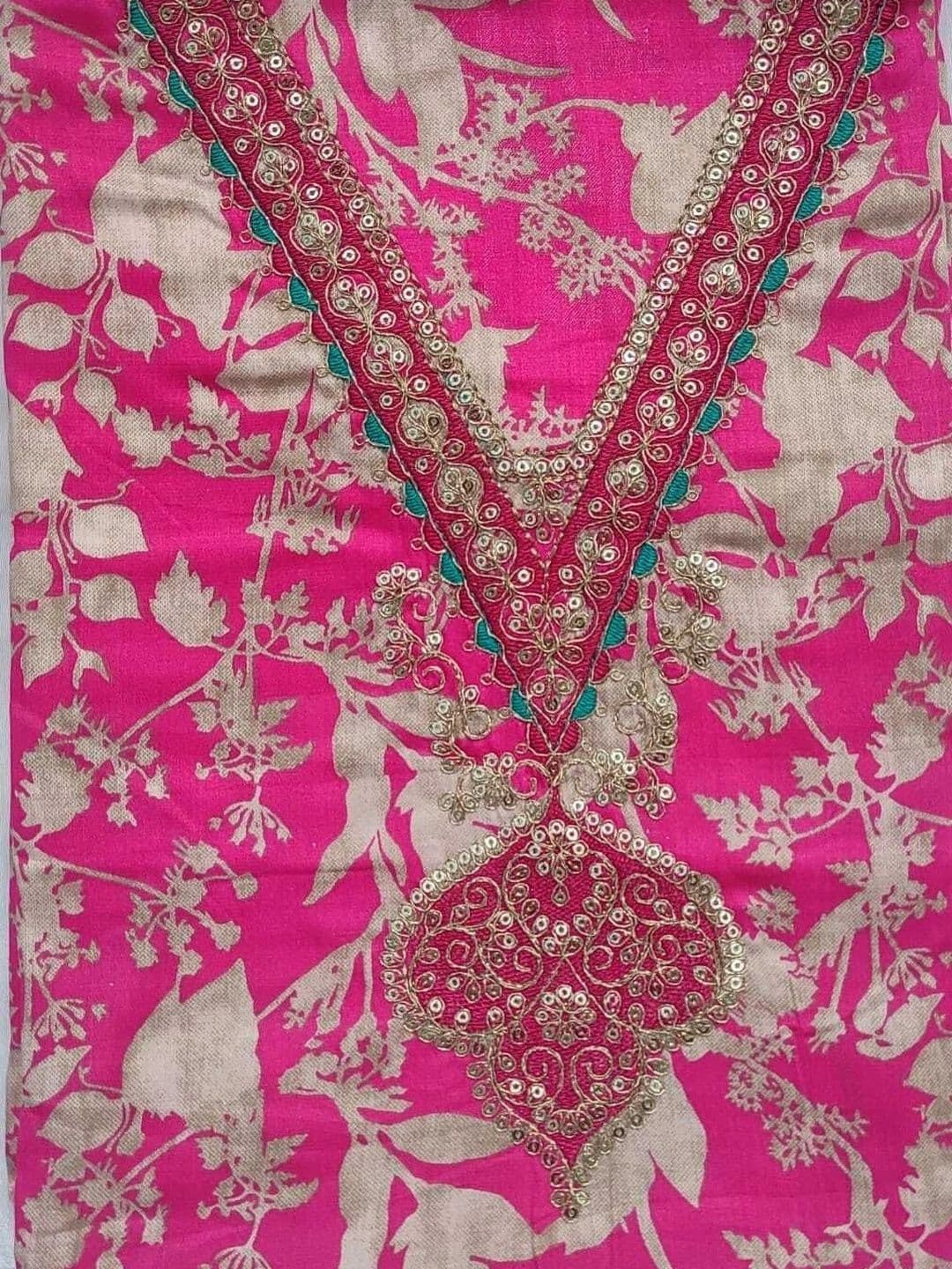 FAB JUNCTION Printed Viscose Rayon Unstitched Dress Material thumbnail 3