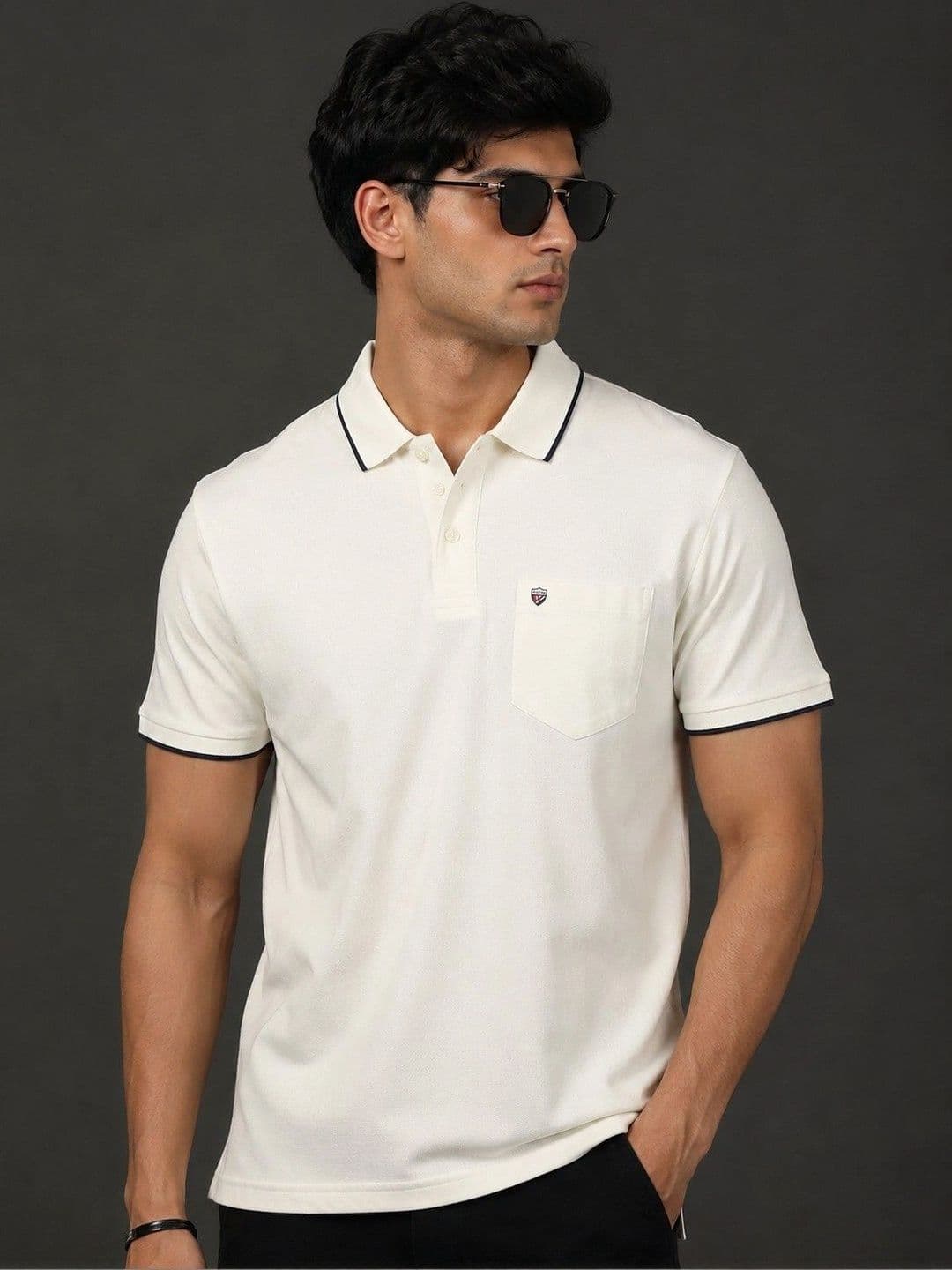 OKIA Men Brand Logo Polo Collar Pockets T-shirt thumbnail 5