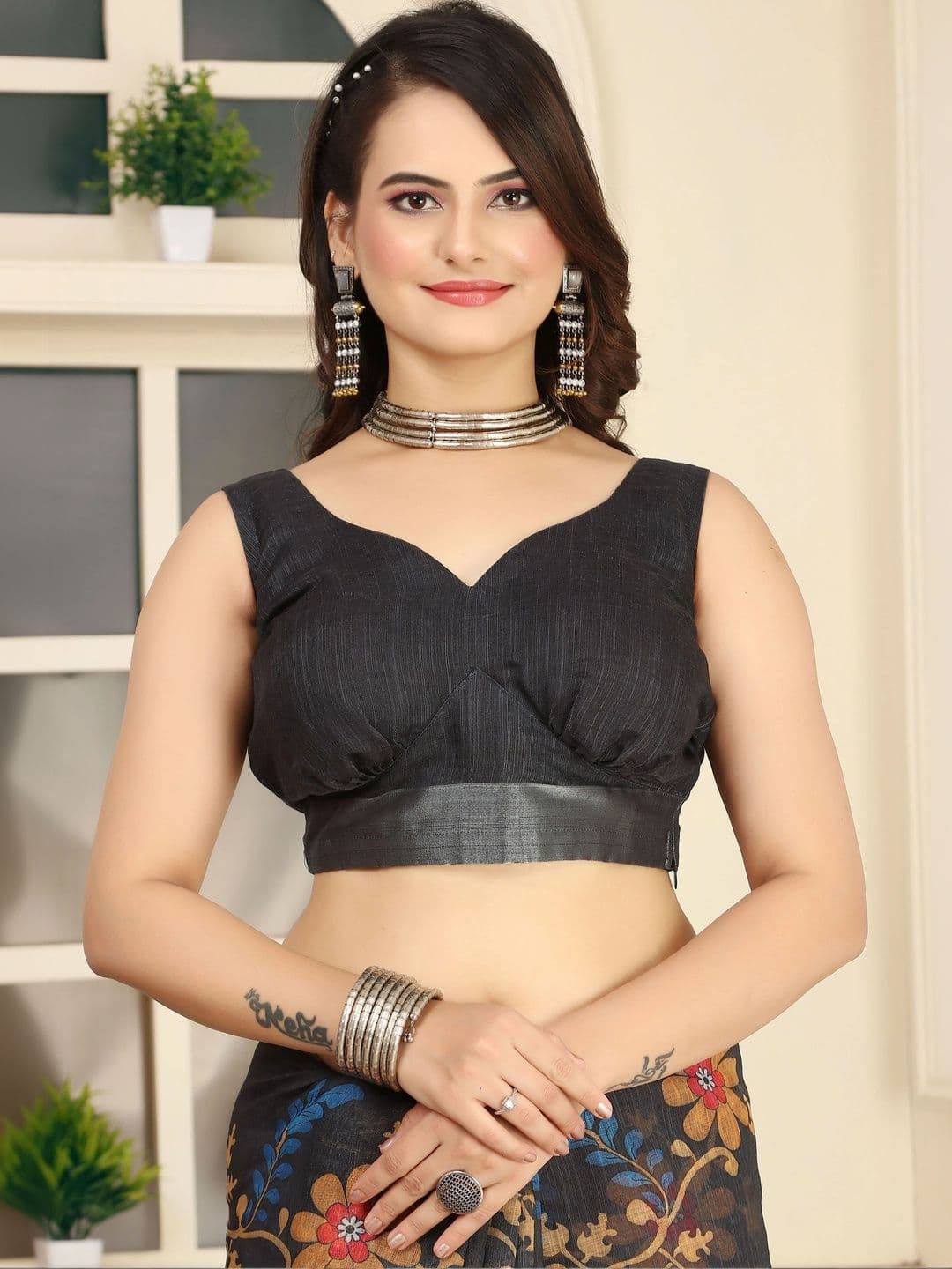MANVAA Floral Saree thumbnail 5