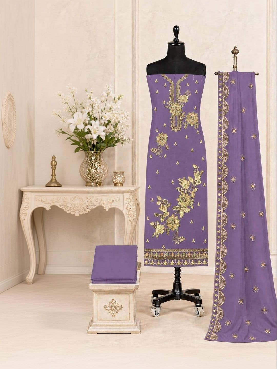 MADHUSUDAN TEX FAB Embroidered Unstitched Dress Material thumbnail 5