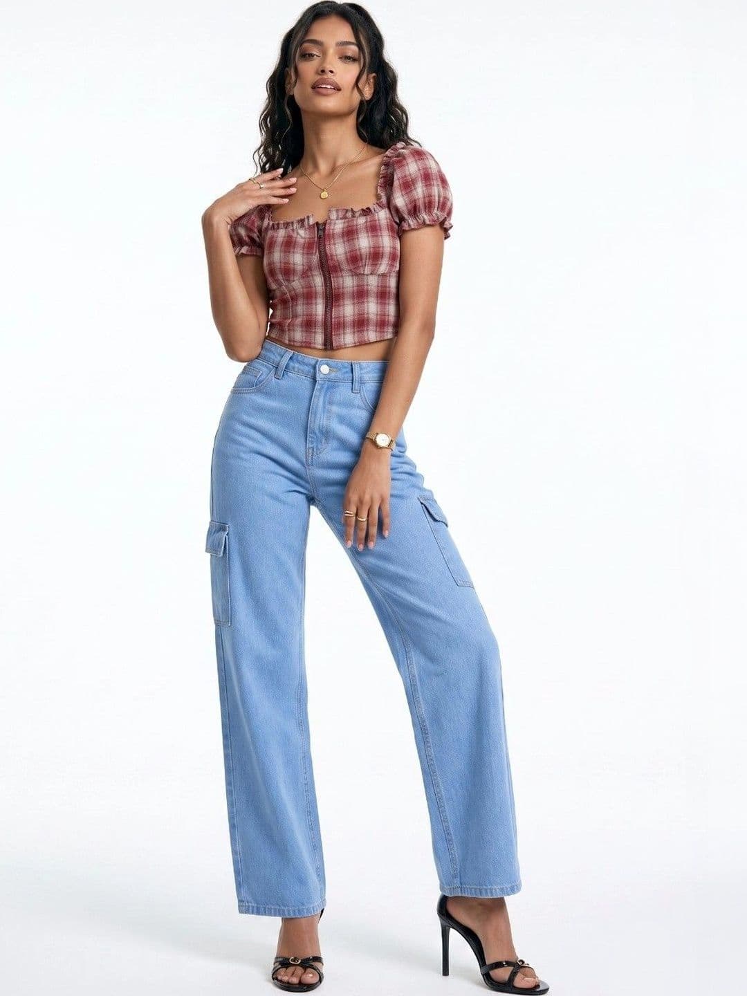 FLARING Women Classic Relaxed Fit Mid-Rise Stretchable Jeans thumbnail 4