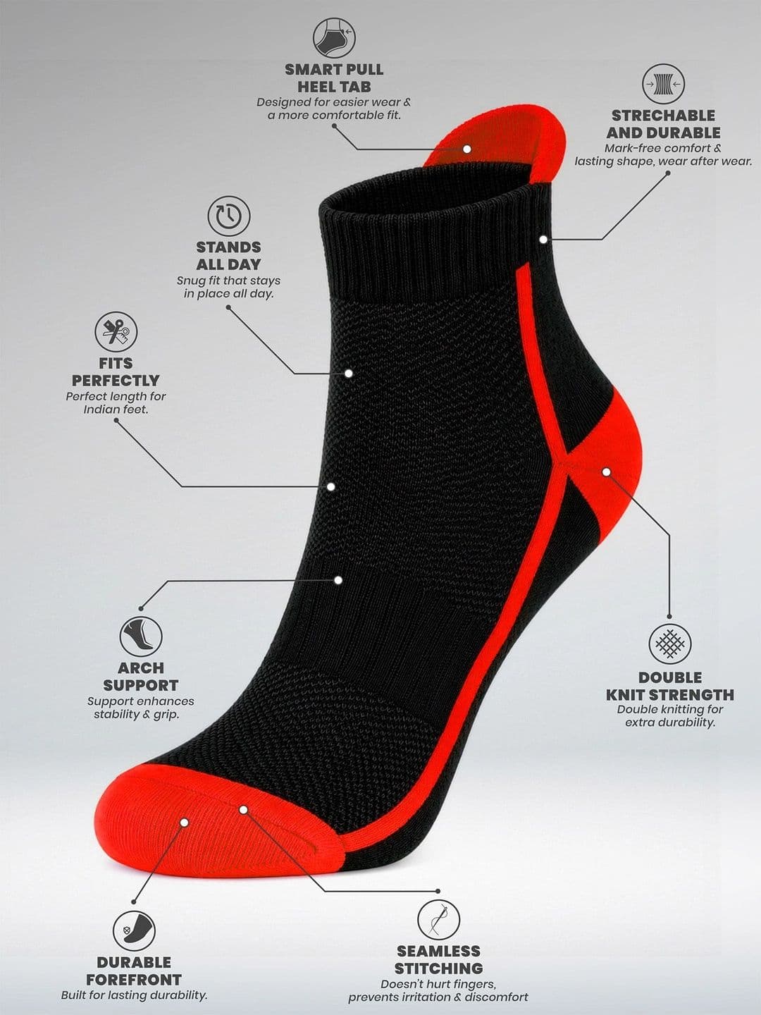 LOUIS STITCH Men Pack of 3 Cotton Assorted Colourblocked Ankle Length Socks thumbnail 3