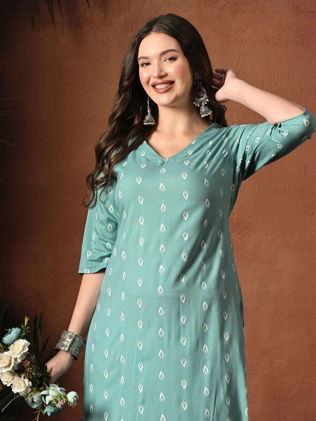 Sangria Women Ethnic Motifs Printed Kurta thumbnail 4