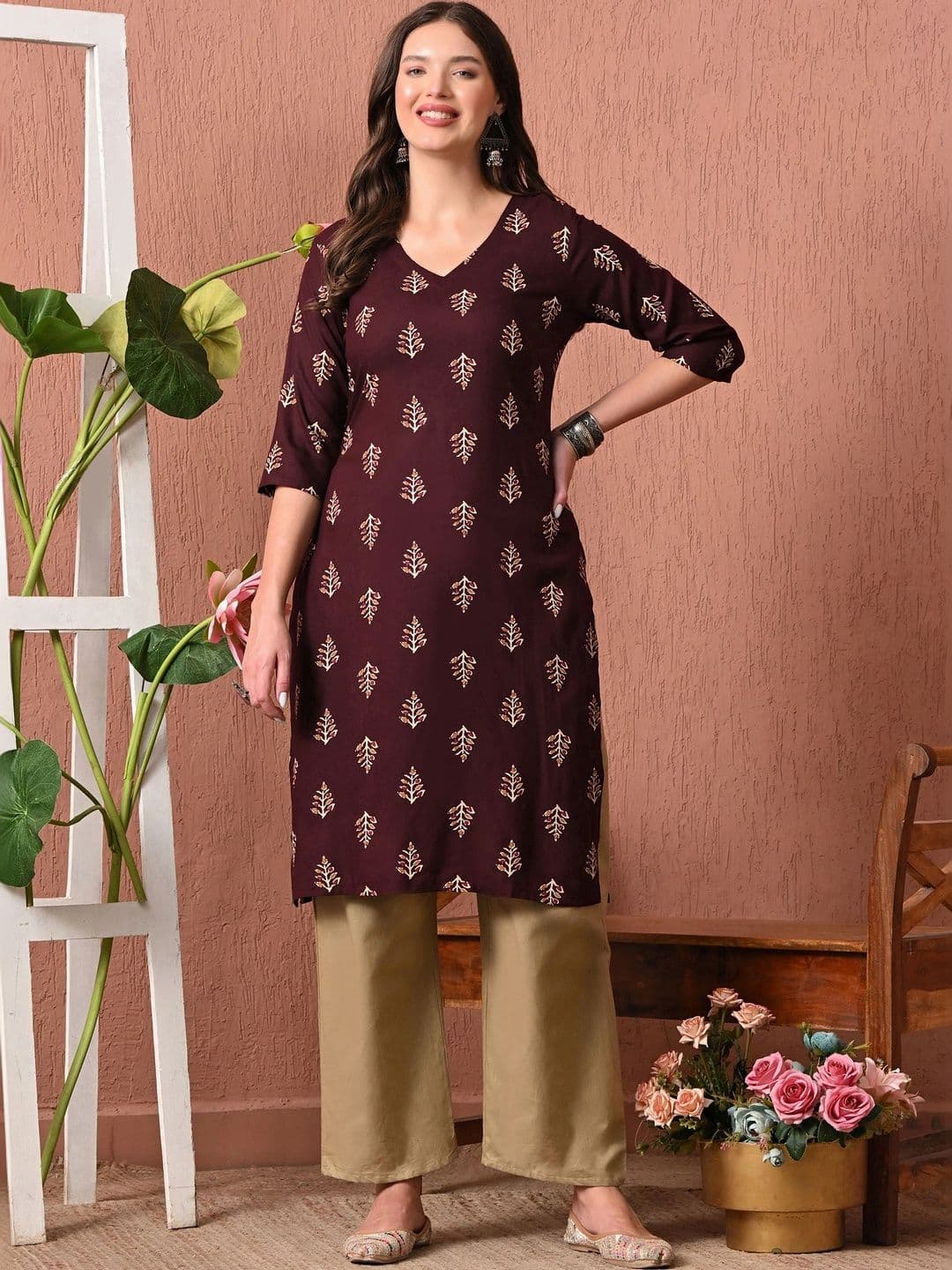 Sangria Women Ethnic Motifs Printed Kurta - view 1