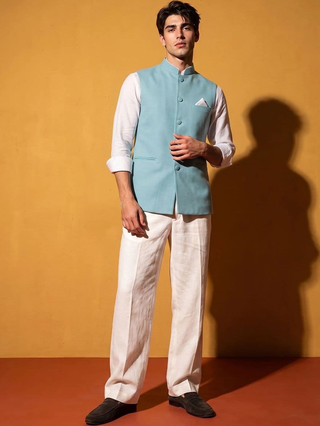 DRIP CHOWK Woven Nehru Jackets thumbnail 2