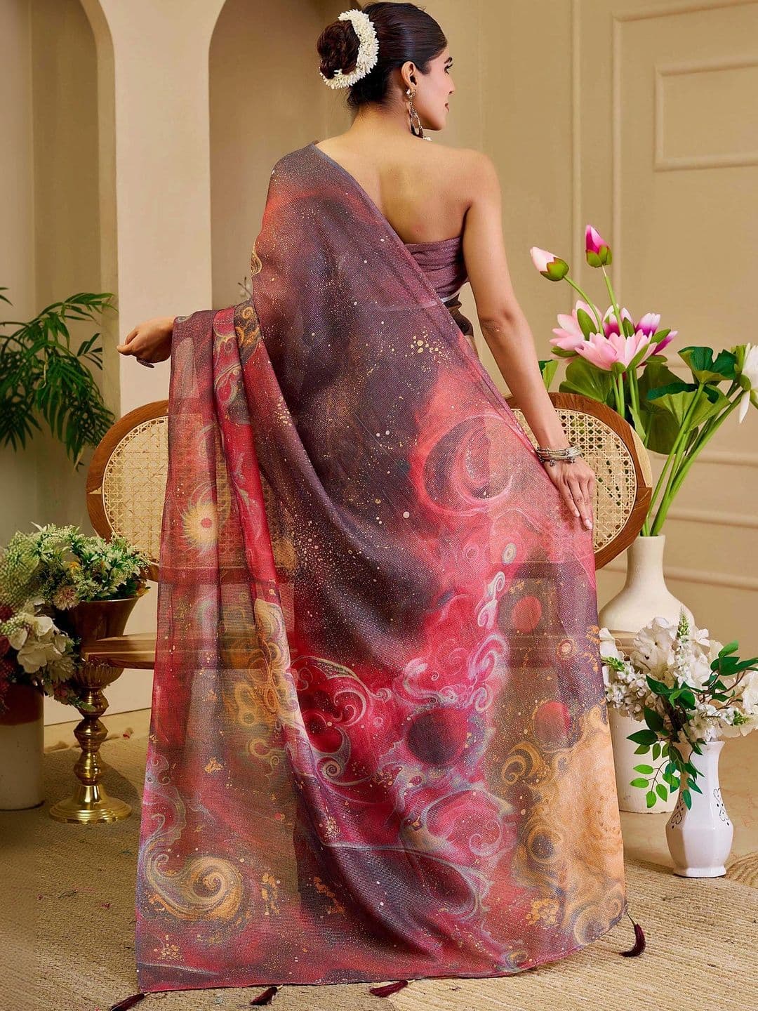 HERE&NOW Women Silk Cotton Handloom Saree thumbnail 4