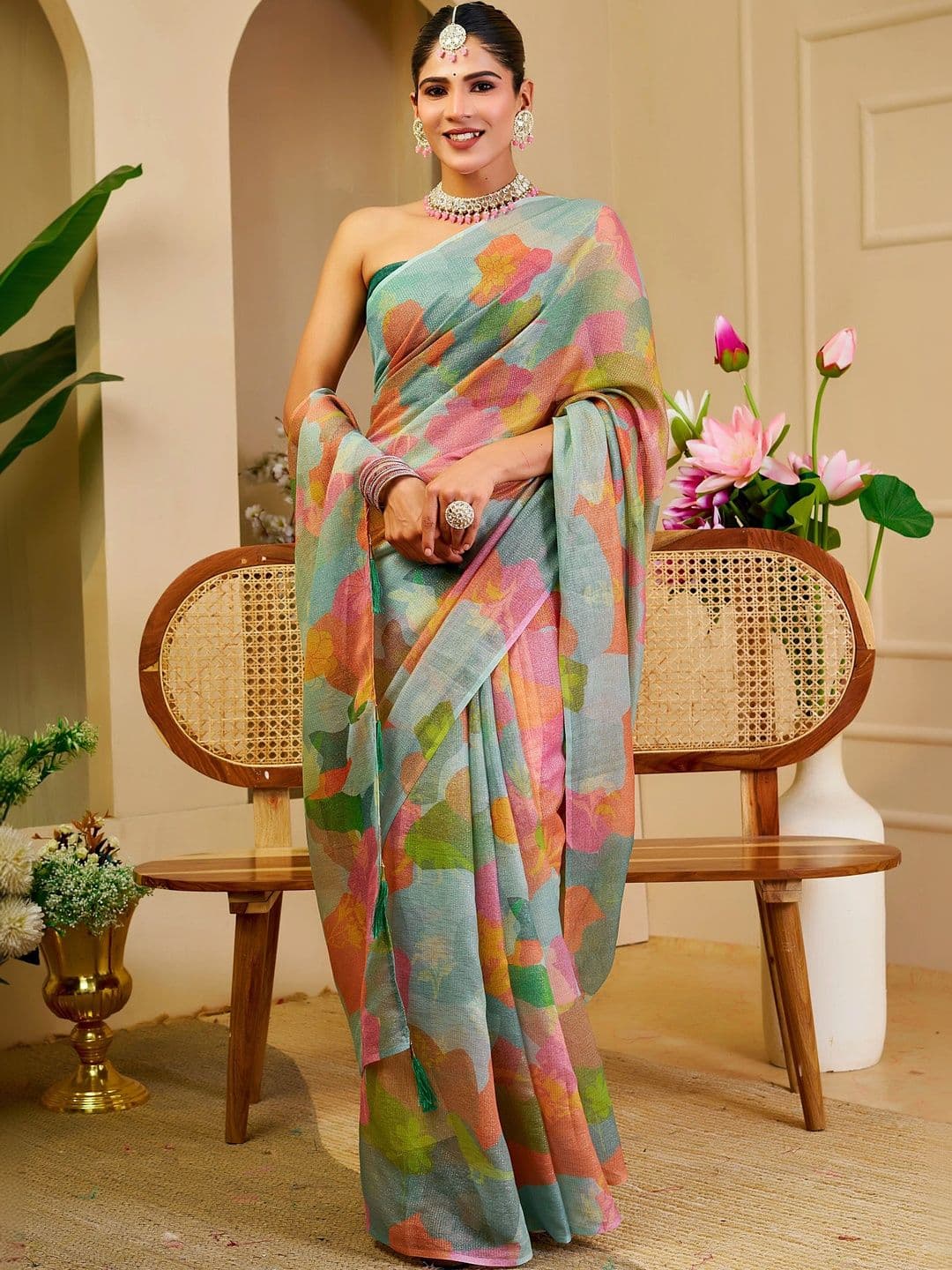 Maroosh  Women Silk Cotton Handloom Saree thumbnail 7