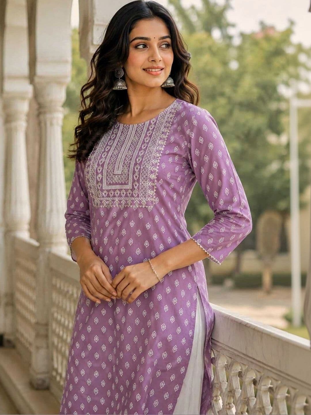 Vogue by Avantika Women Ethnic Motifs Printed Thread Work Indie Prints Kurta thumbnail 4