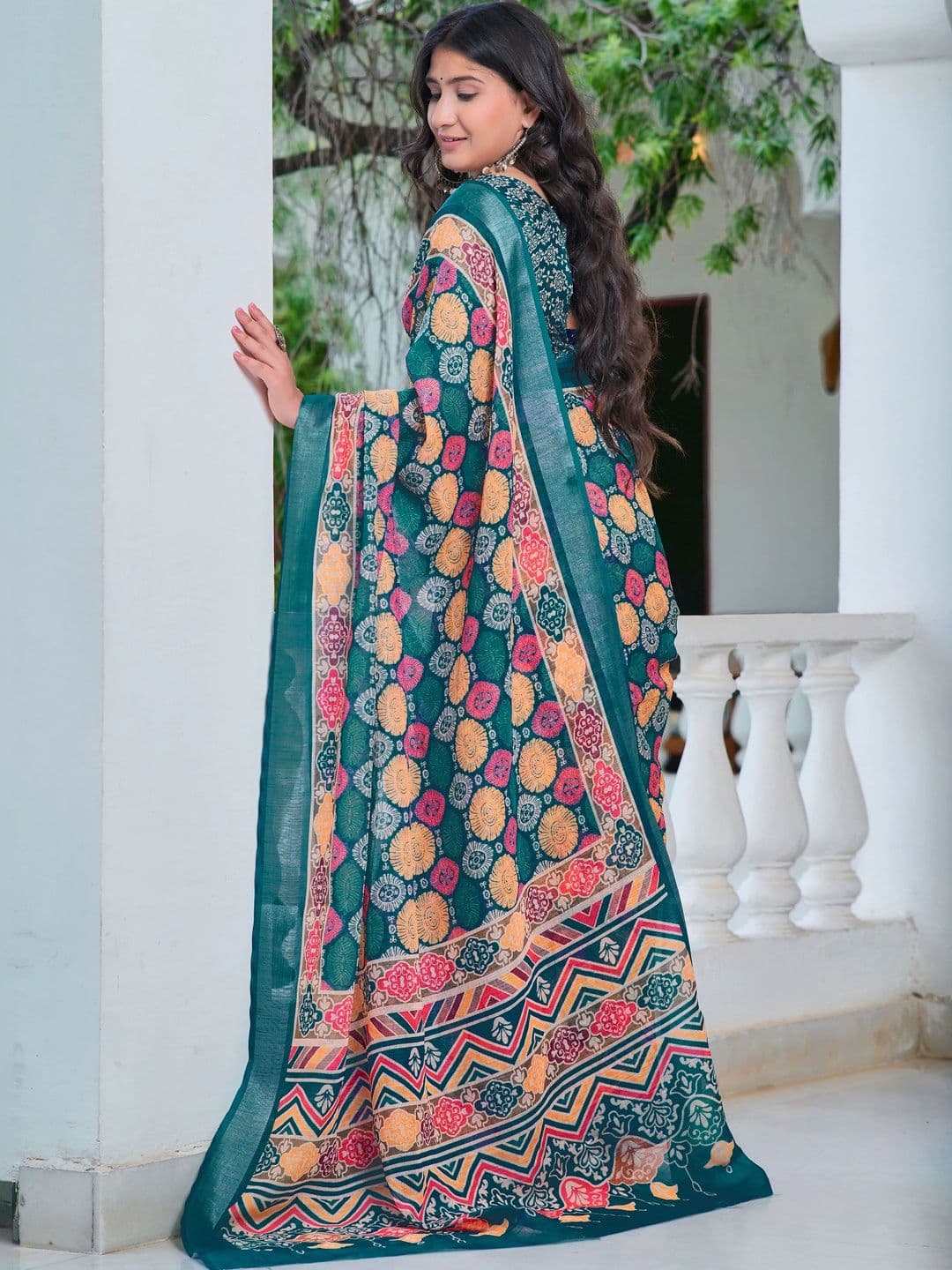 Maroosh Floral Saree thumbnail 5