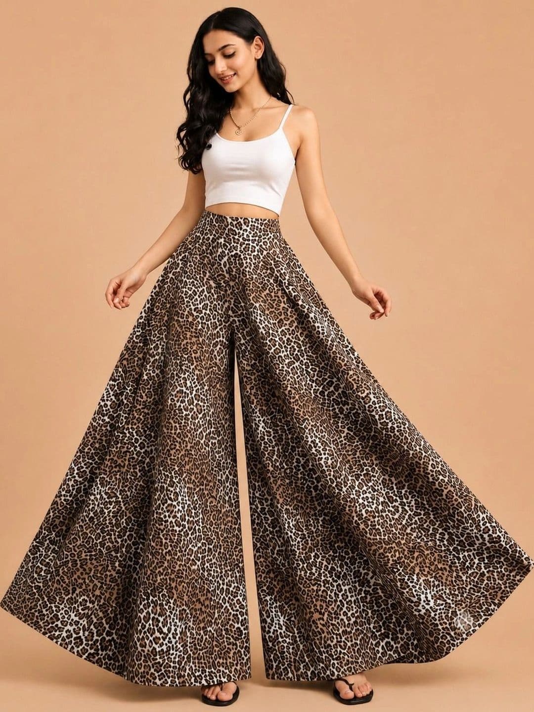 JK STORES Women Animal Printed Crepe Palazzos thumbnail 2