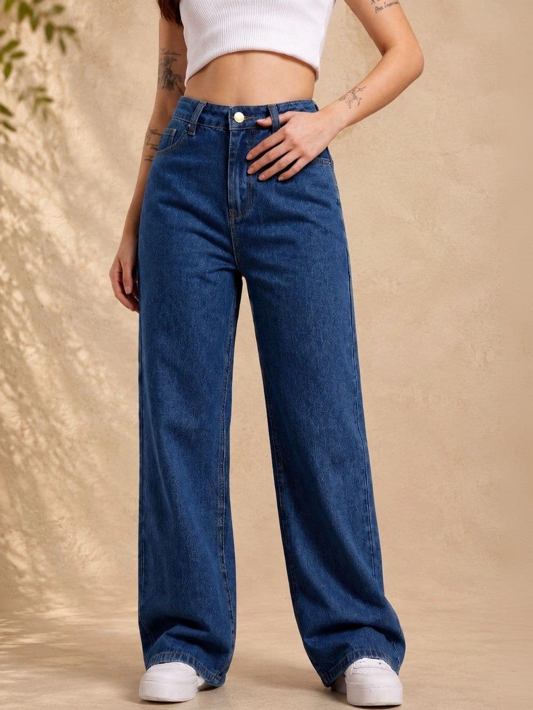 DressBerry Women Comfort Wide Leg High-Rise Light Fade Stretchable Jeans - view 1