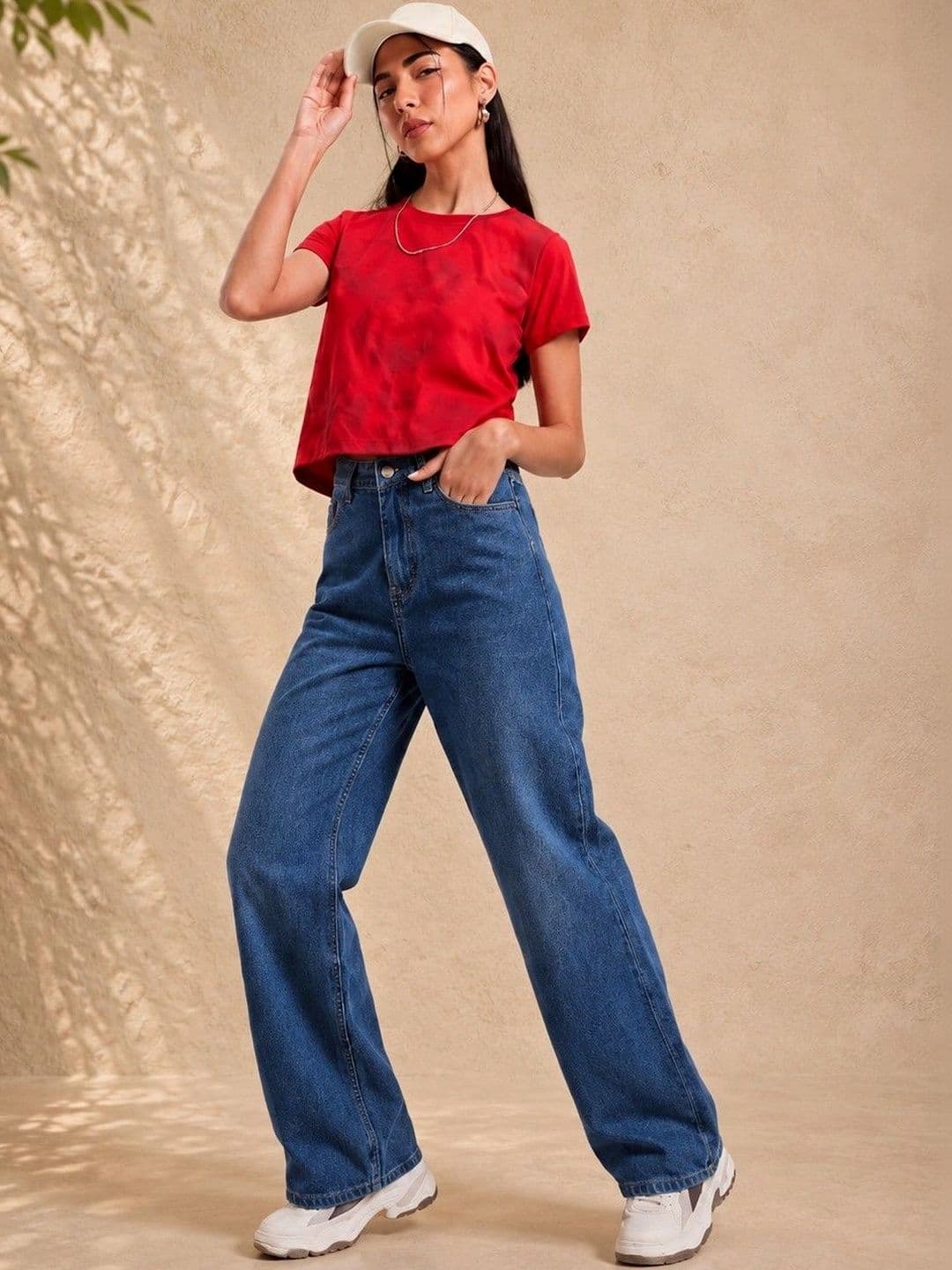 DressBerry Women Comfort Wide Leg High-Rise Light Fade Stretchable Jeans - view 1
