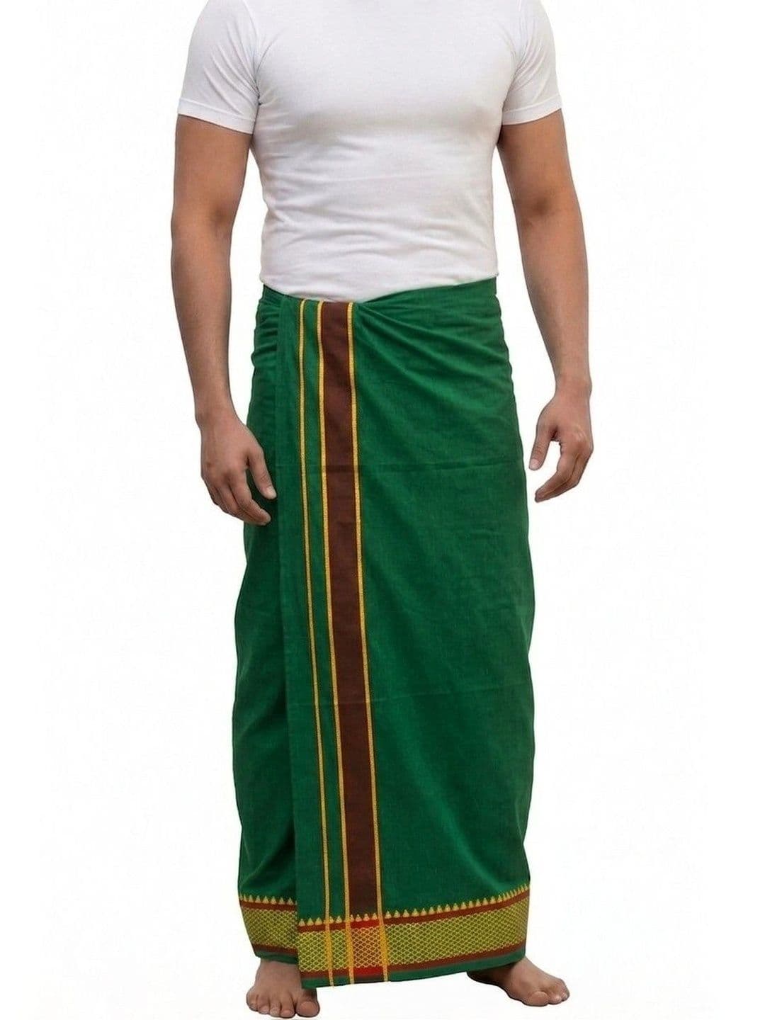 Tharunsha Elite Men Striped Cotton Dhoti Dhotis thumbnail 4