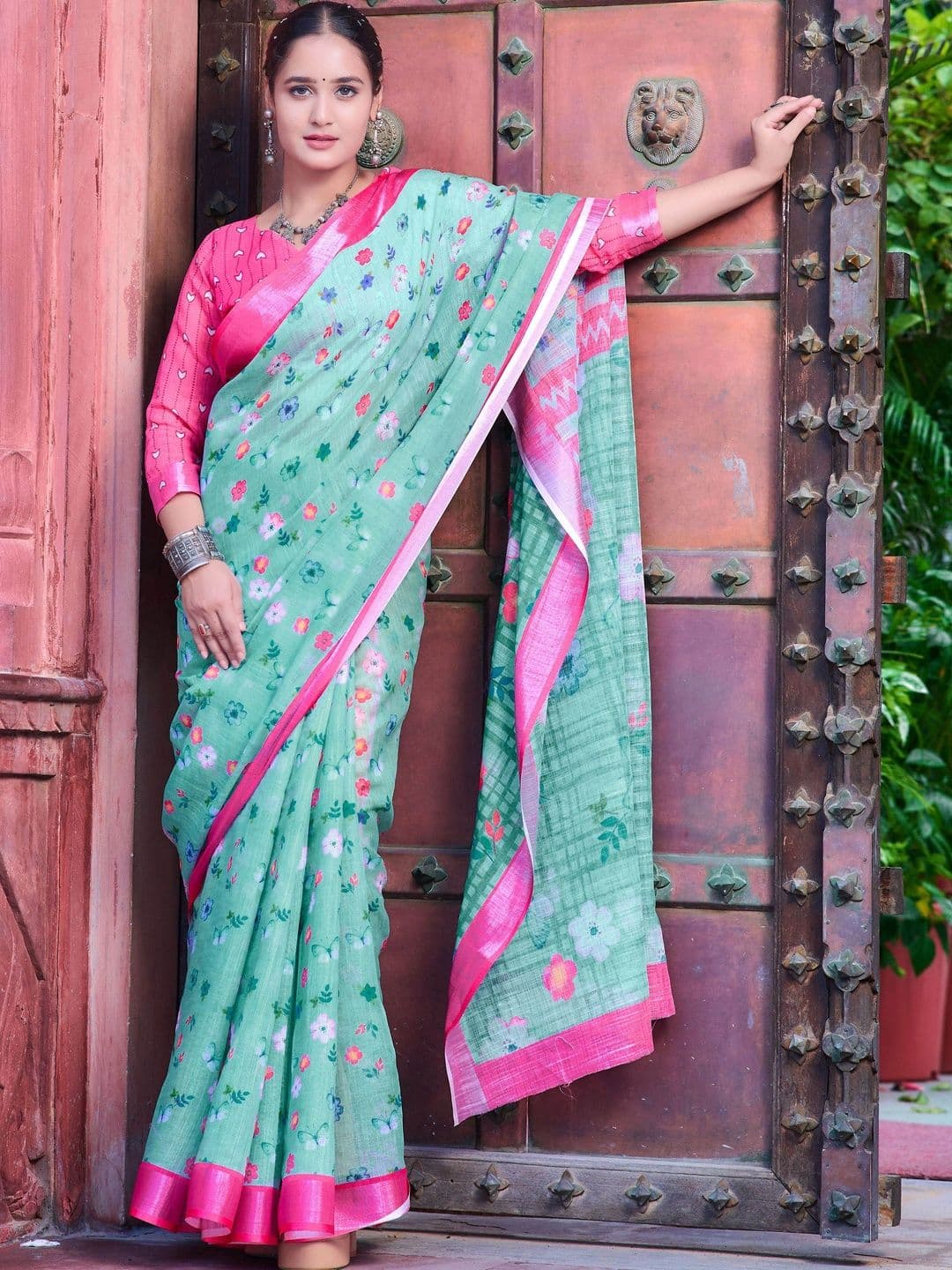 Maroosh Floral Saree - view 1