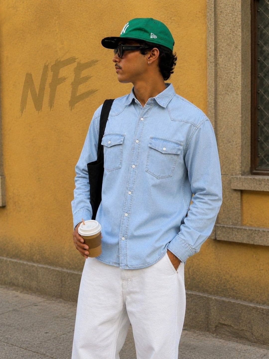 Bene Kleed Men Regualar Fit Double Pocket Denim Shirt - view 1