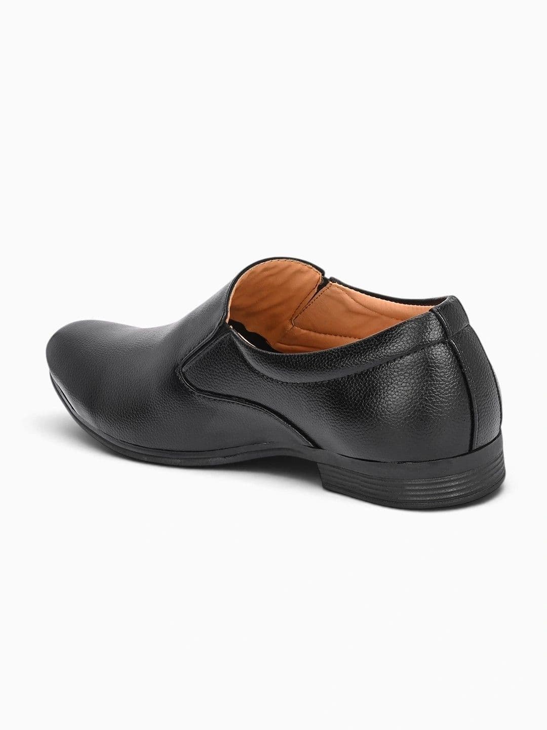 HERE&NOW Men Textured Leather Pointed Toe Formal Slip-Ons thumbnail 6