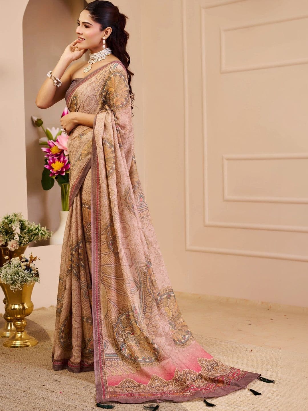 HERE&NOW Paisley Silk Cotton Handloom Saree thumbnail 2