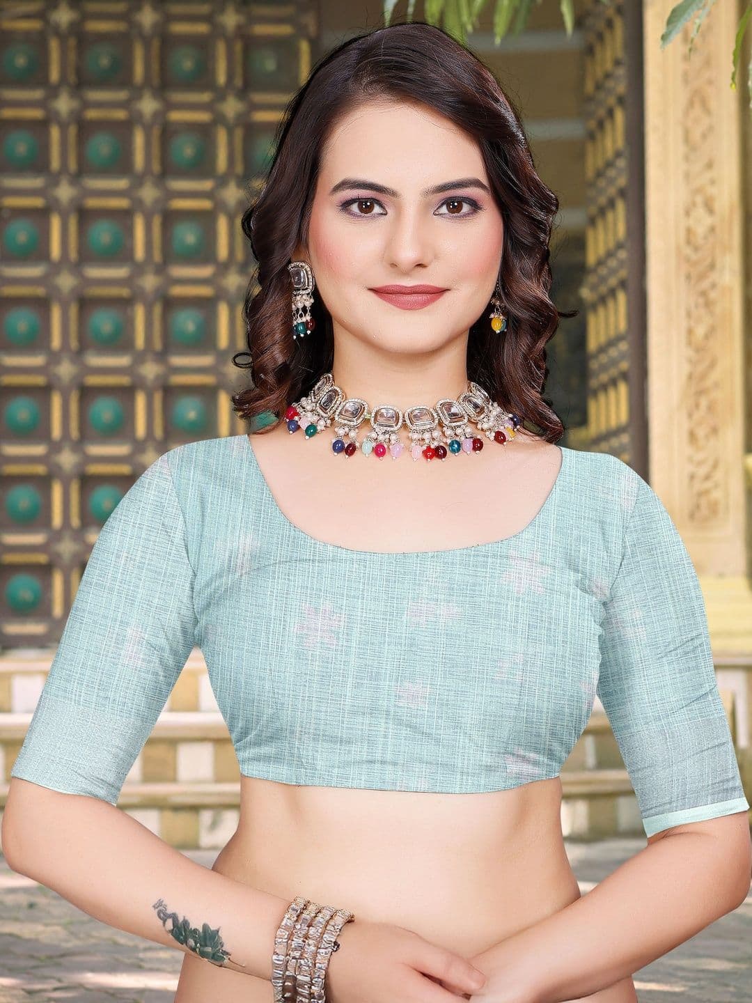 Maroosh Floral Saree thumbnail 5