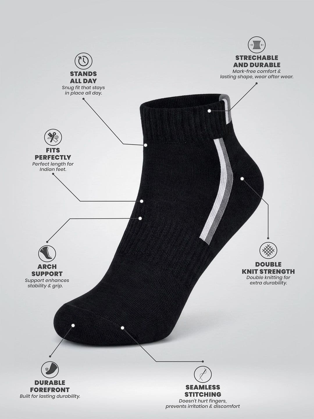 LOUIS STITCH Men Pack of 2 Cotton Assorted Patterned Above Ankle Socks thumbnail 5