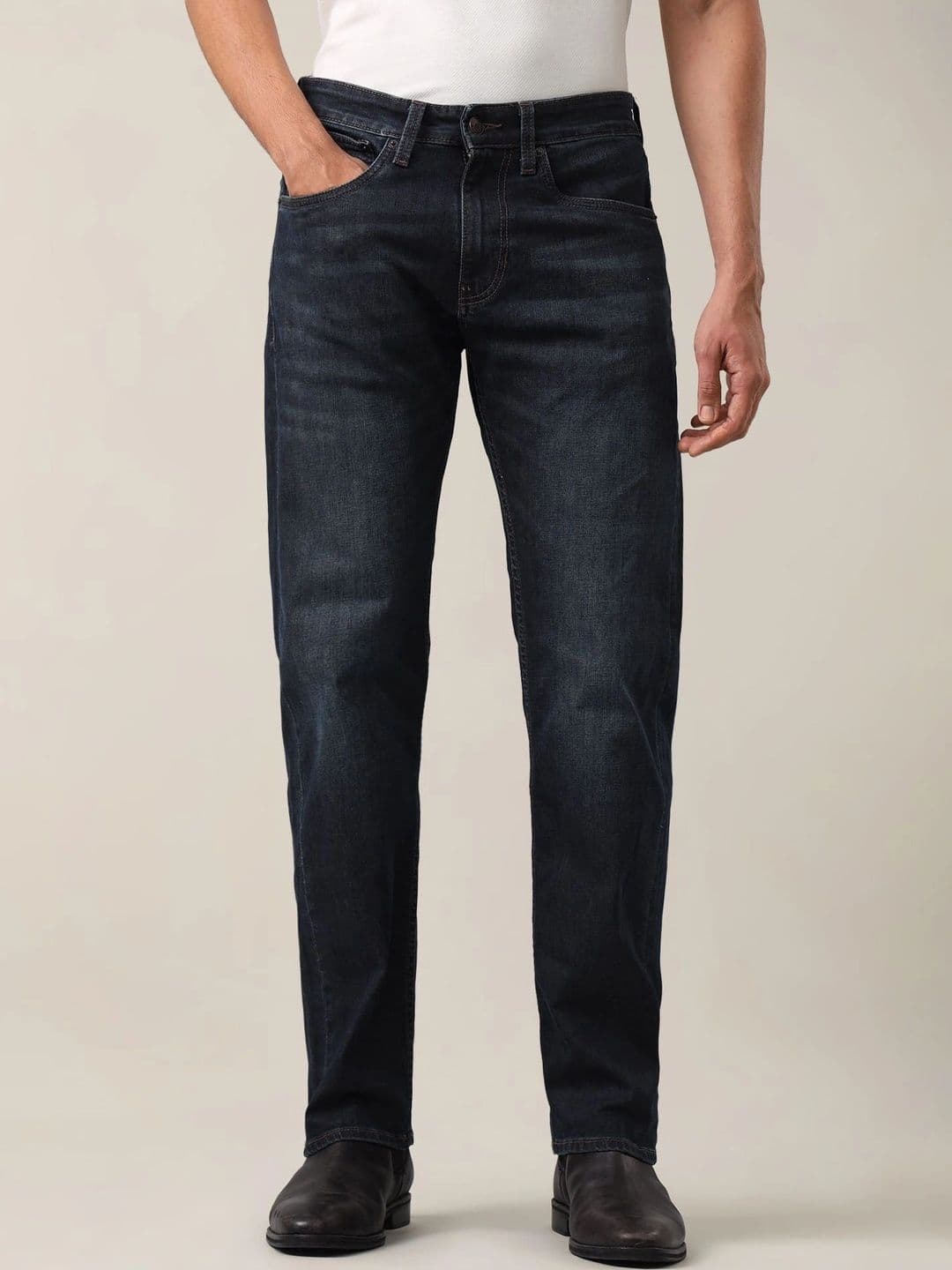 U.S. Polo Assn. Denim Co. Men Regular Fit Mid-Rise Low Distress Jeans thumbnail 6