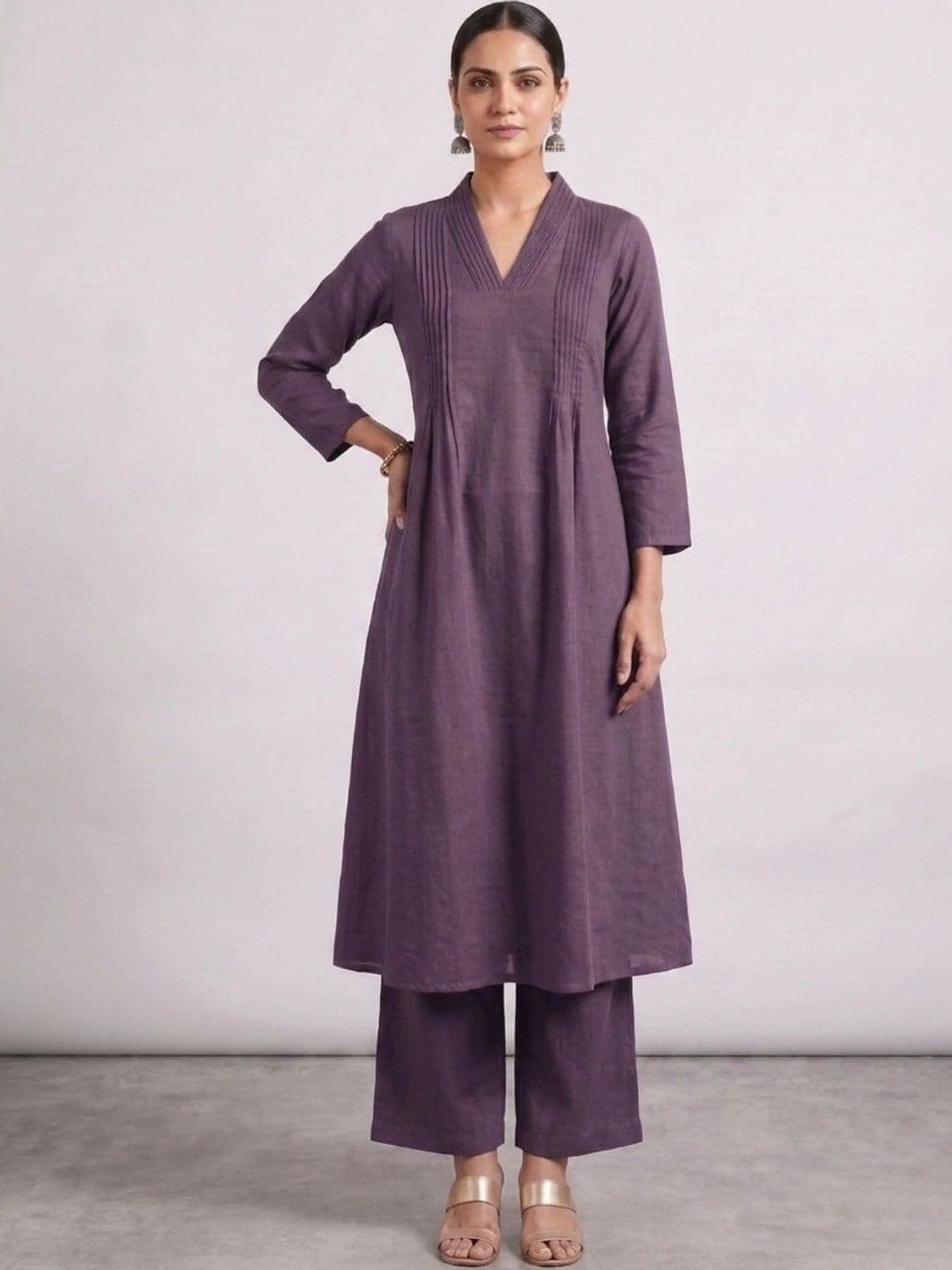 Moda Rapido Women Regular Pure Silk Kurta with Trousers thumbnail 6