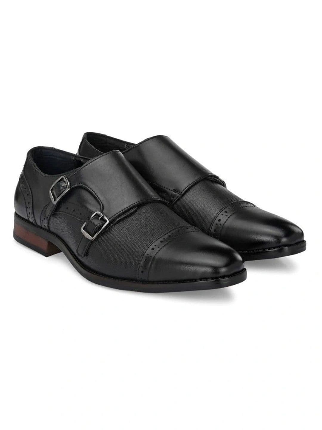 House of Pataudi Men Textured Formal Monk Shoes thumbnail 7