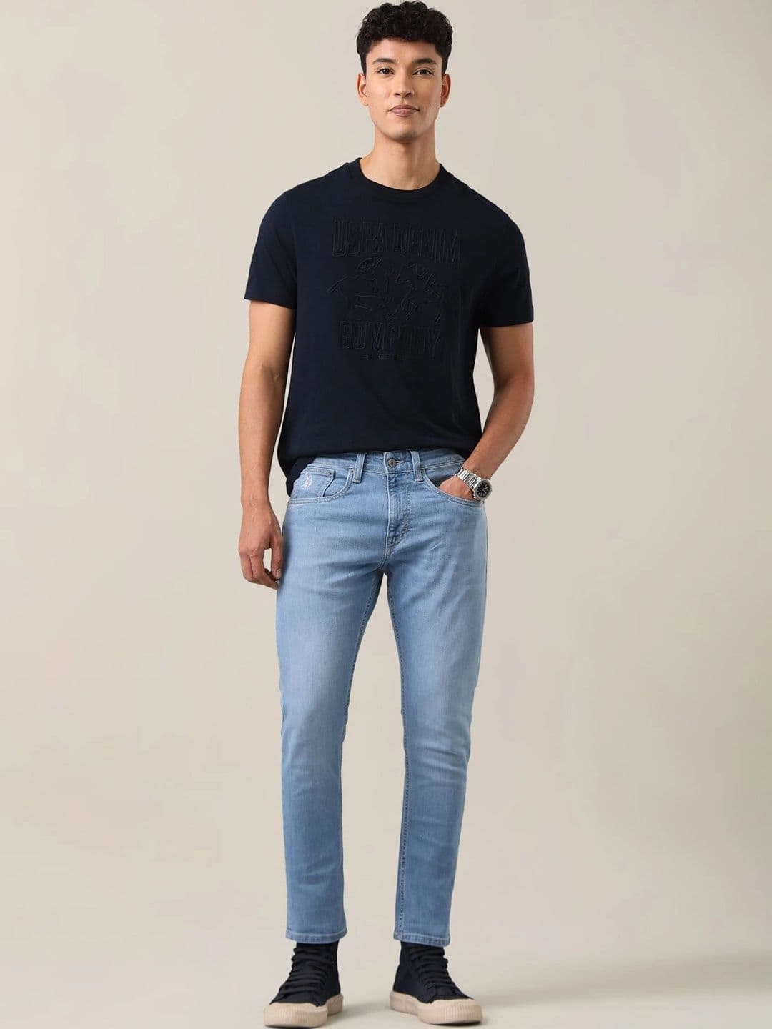 U.S. Polo Assn. Denim Co. Men Tapered Fit Mid-Rise Jeans thumbnail 6