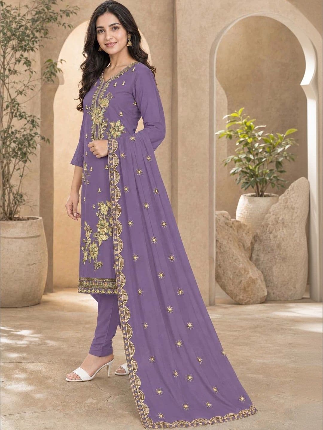 MADHUSUDAN TEX FAB Embroidered Unstitched Dress Material thumbnail 4