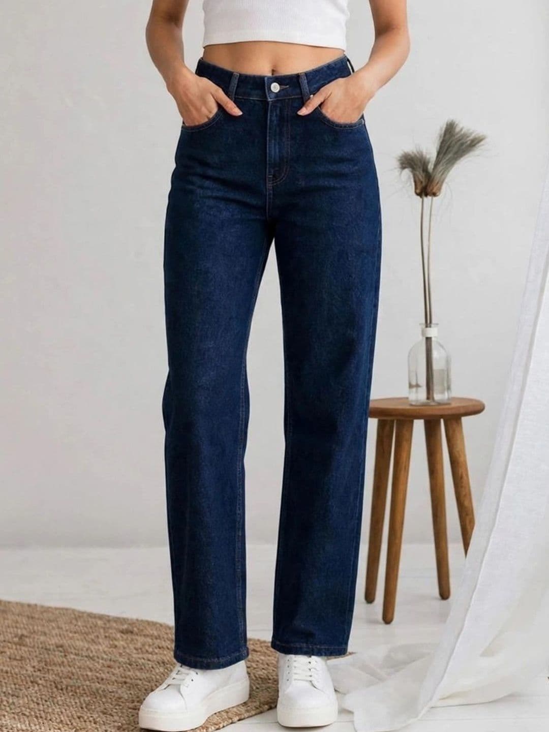 Mast & Harbour Women Classic Regular Fit Mid-Rise Stretchable Denim Jeans - view 1