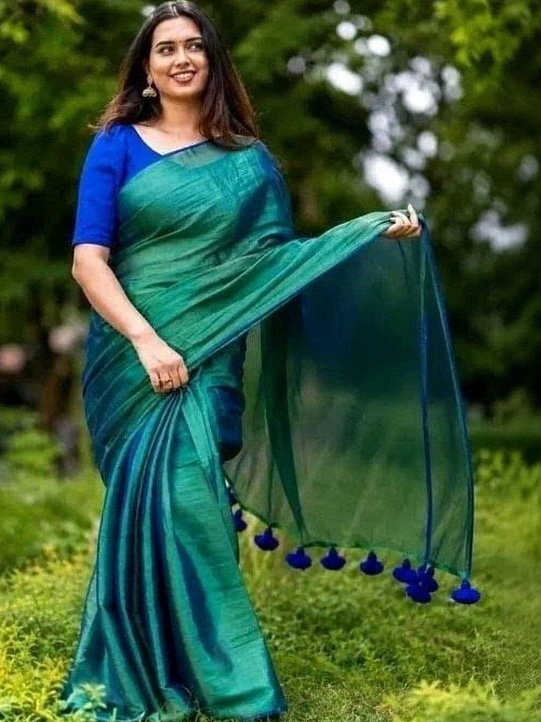 KALINI Tissue Tussar Saree - view 1