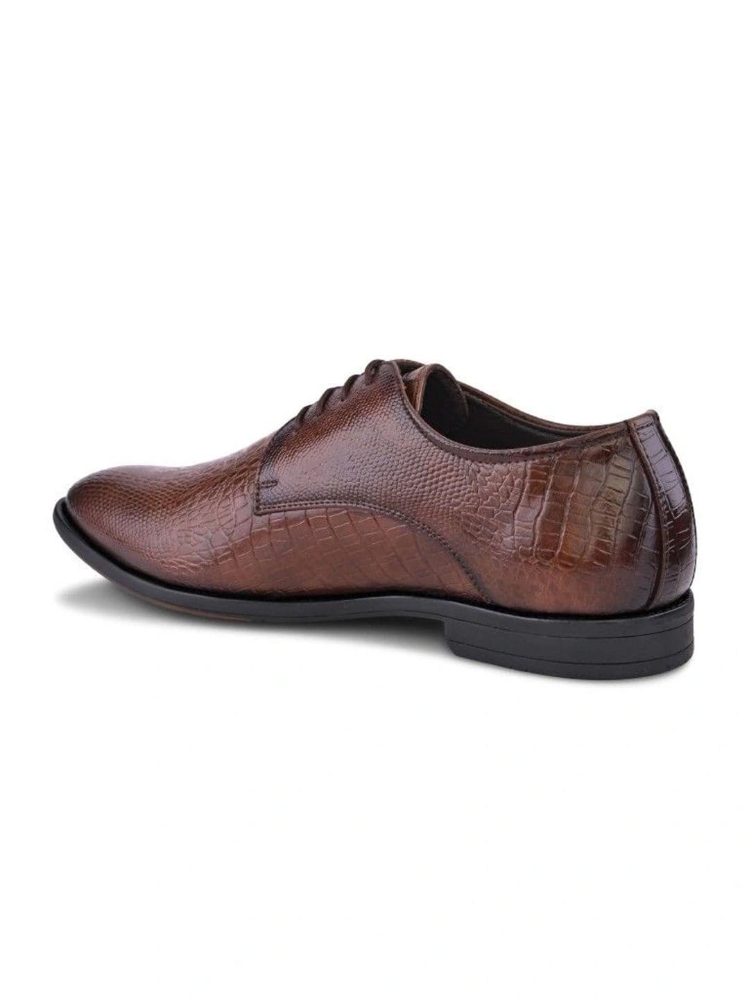 House of Pataudi Men Textured Synthetic Leather Pointed Toe Lace-Ups Derbys Formal Shoes thumbnail 7