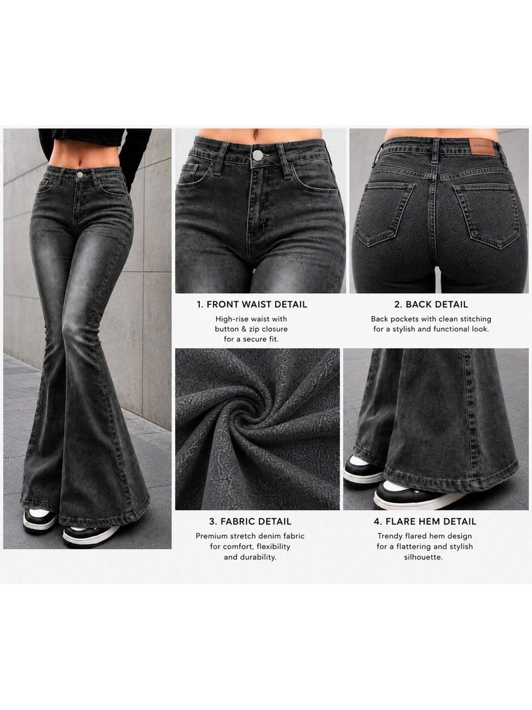 ADBUCKS Women Bootcut High-Rise Stretchable Jeans thumbnail 4