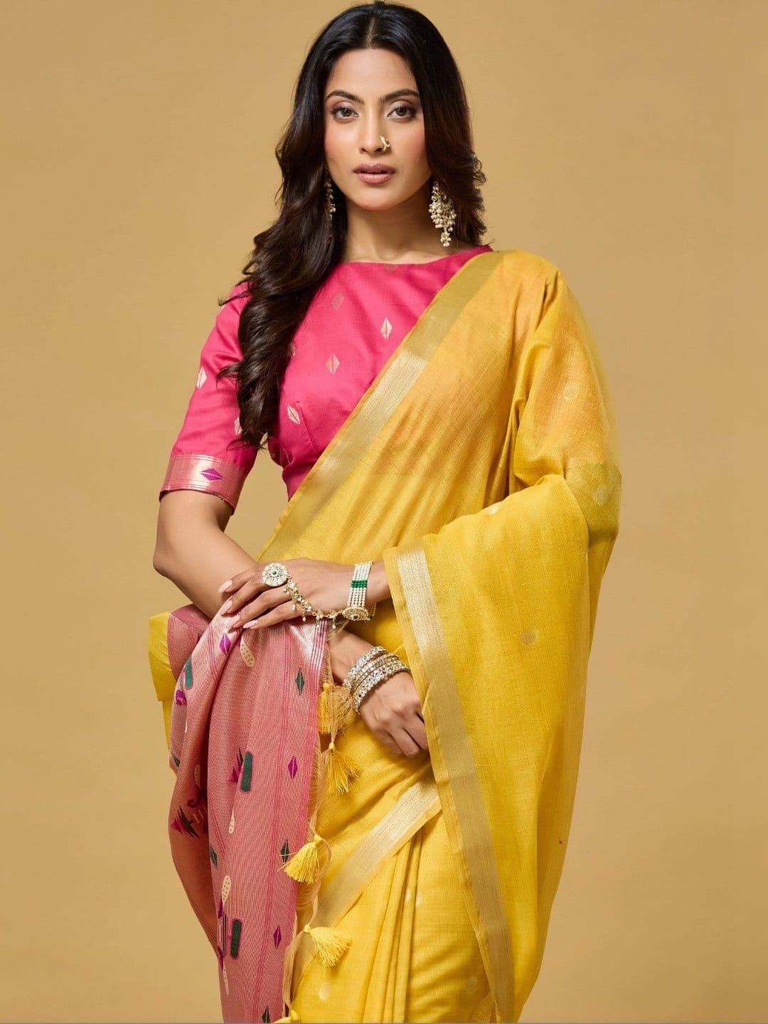 kasee Woven Design Zari Pure Cotton Designer Saree thumbnail 7