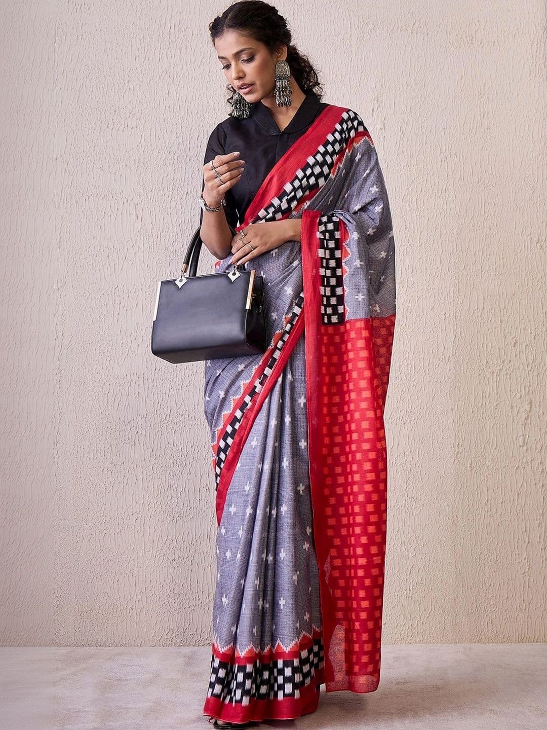 Sangria Designer Khadi Saree thumbnail 3