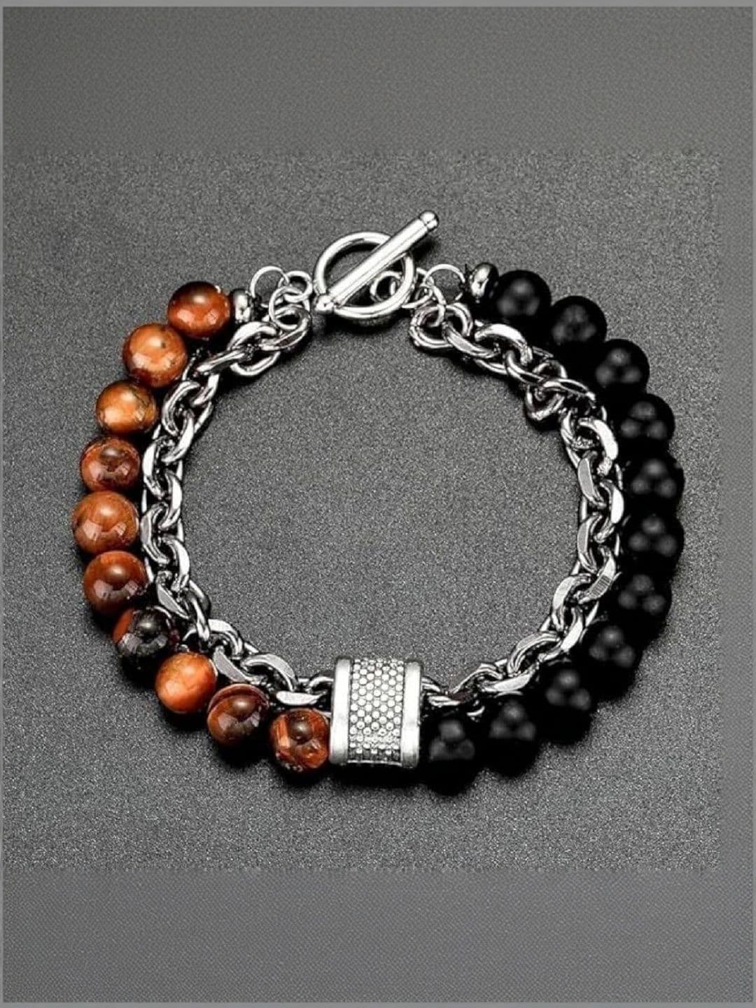 BRAHMSHAKTI Men Tigers Eye Multistrand Bracelet - view 1