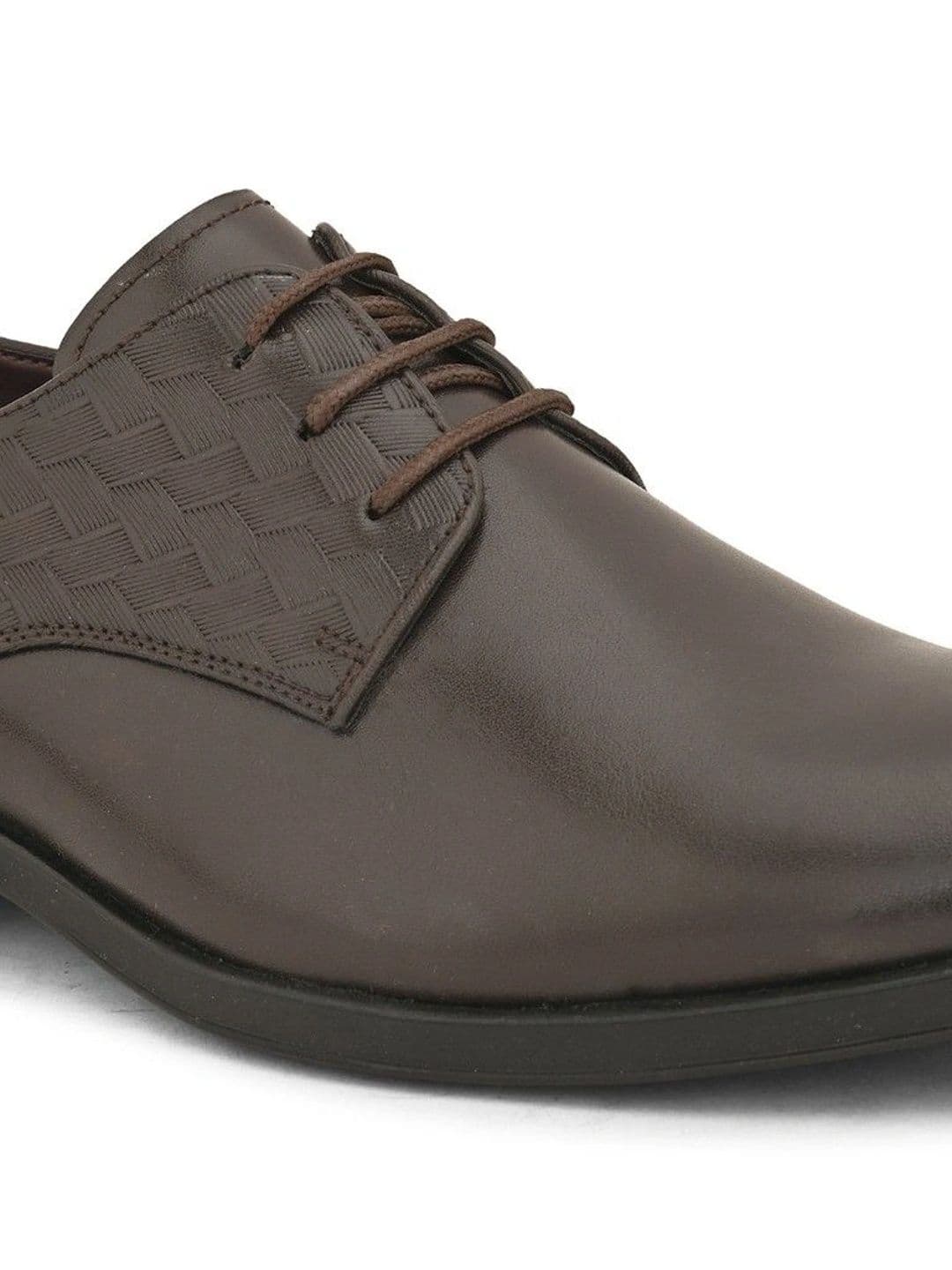 House of Pataudi Men Textured Round Toe Lace-Ups Derbys Formal Shoes thumbnail 7