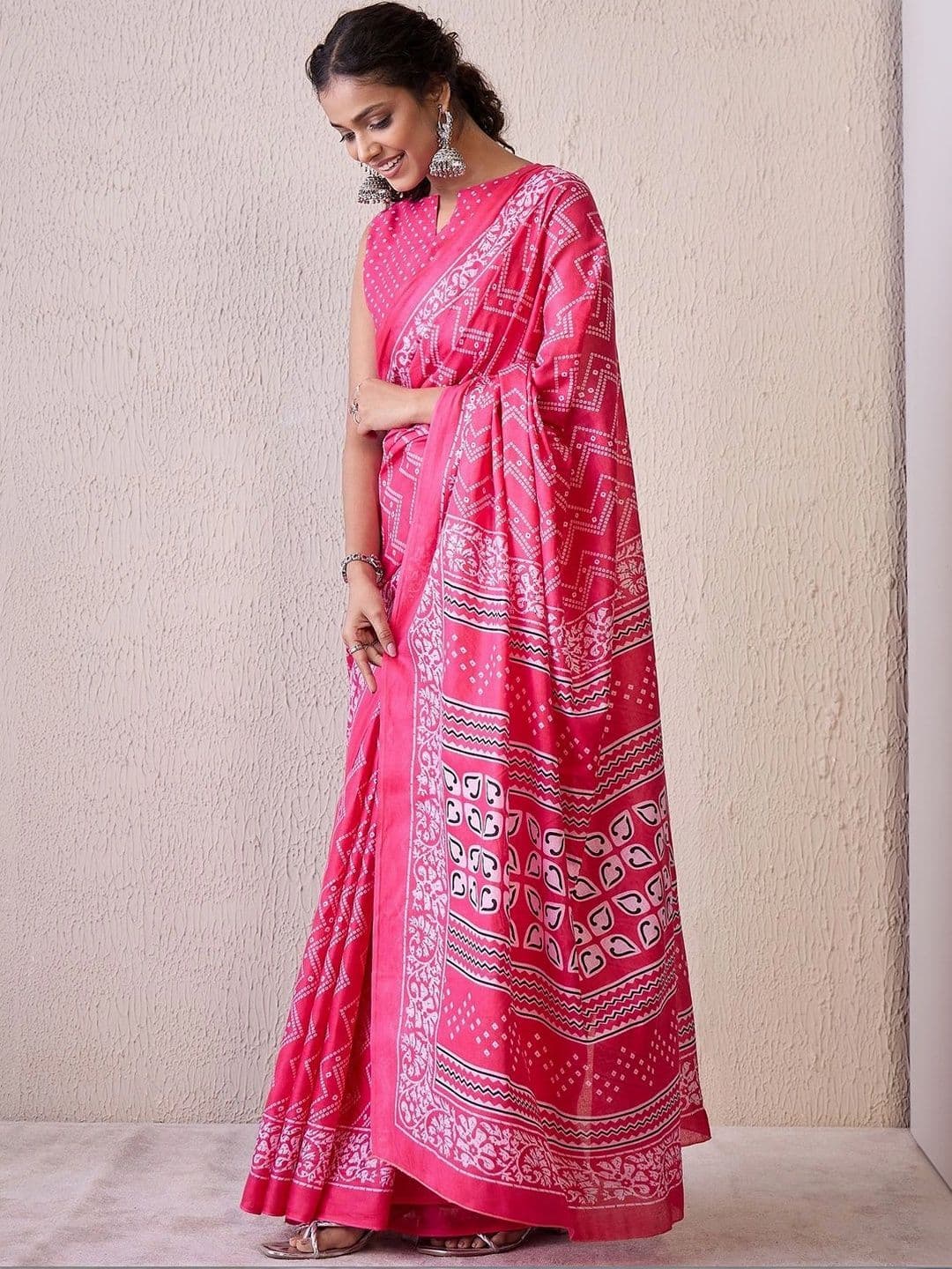 Sangria Bandhani Designer Bandhani Saree thumbnail 7