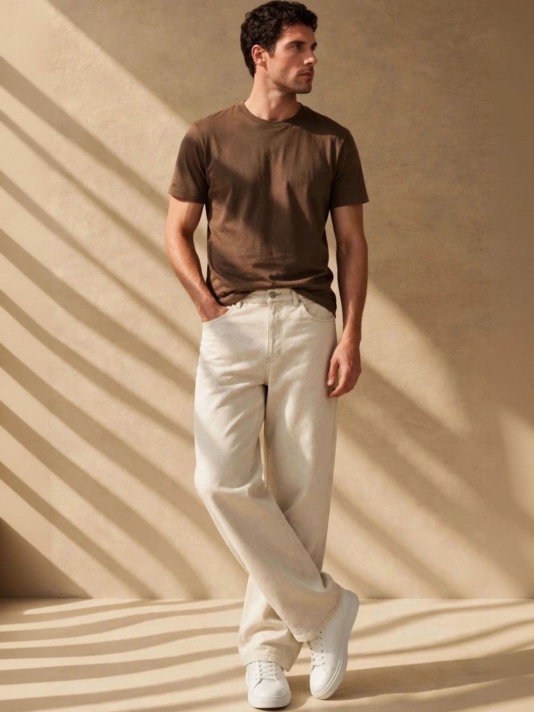 HERE&NOW Men's Light Wash Denim Wide-Leg Jeans thumbnail 2