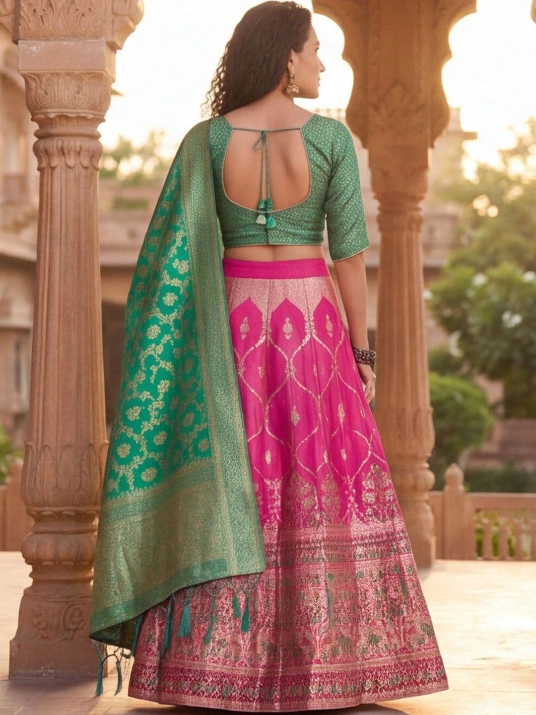 Anouk Rustic Semi-Stitched Lehenga & Unstitched Blouse With Dupatta thumbnail 4