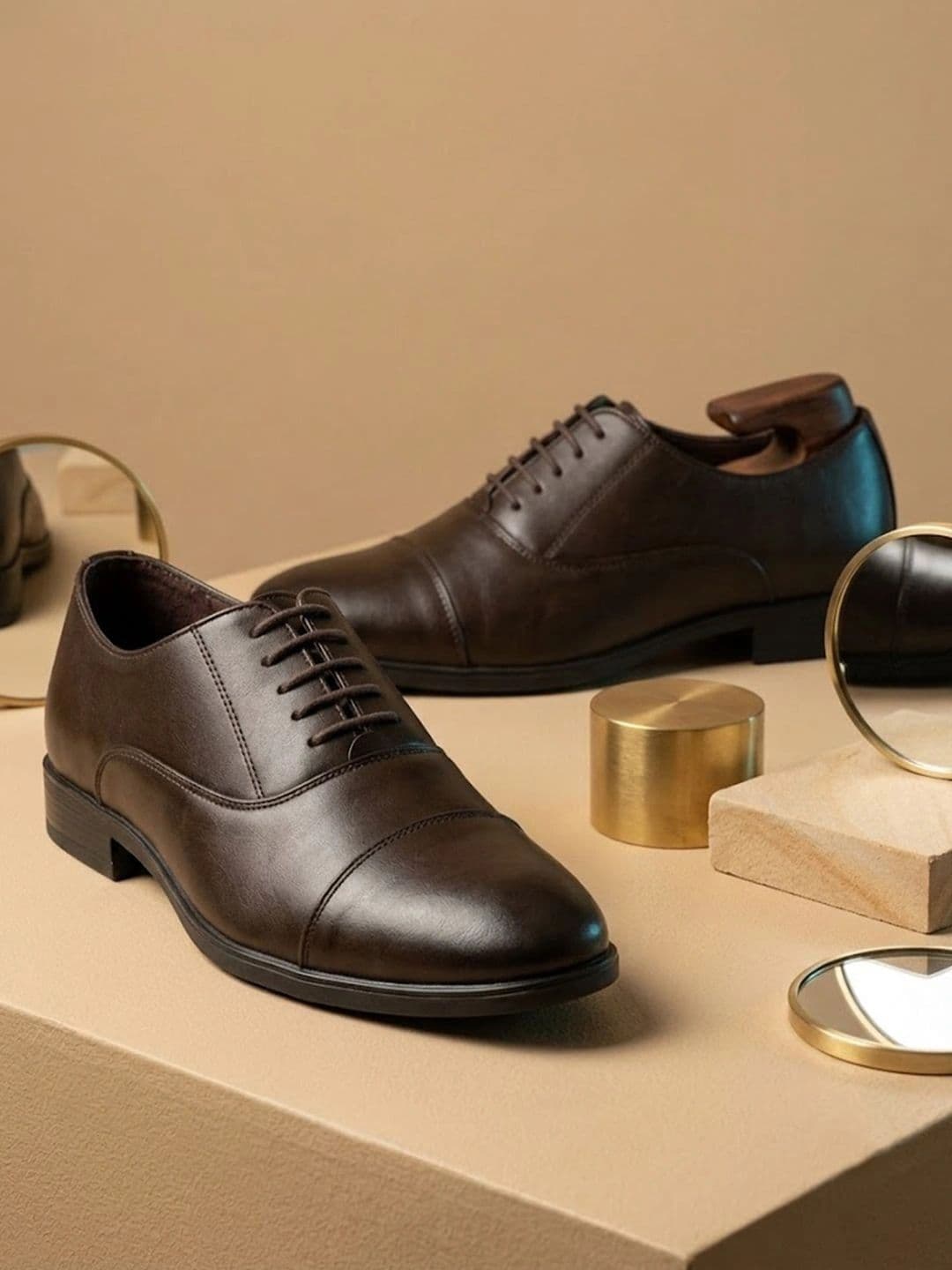 House of Pataudi Men Round Toe Lace-Ups Derbys Formal Shoes thumbnail 2