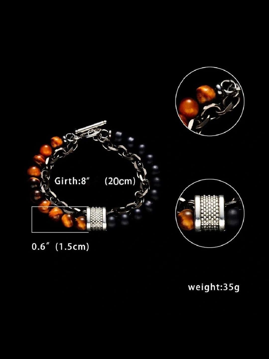 BRAHMSHAKTI Men Tigers Eye Multistrand Bracelet thumbnail 5
