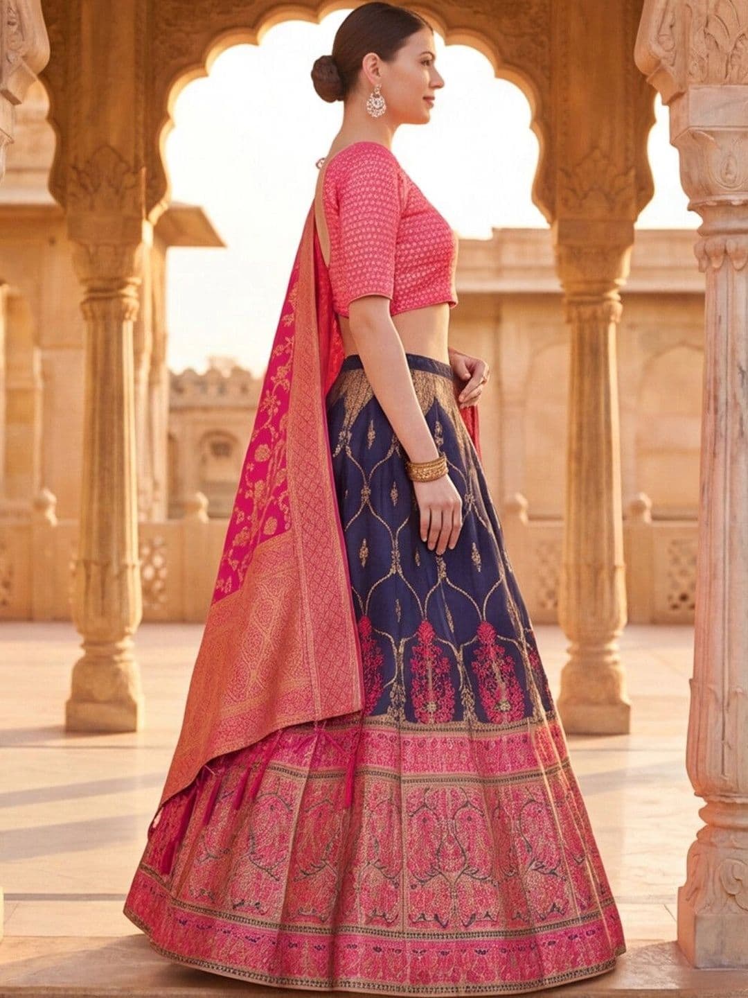 Mitera Semi-Stitched Lehenga & Unstitched Blouse With Dupatta thumbnail 6