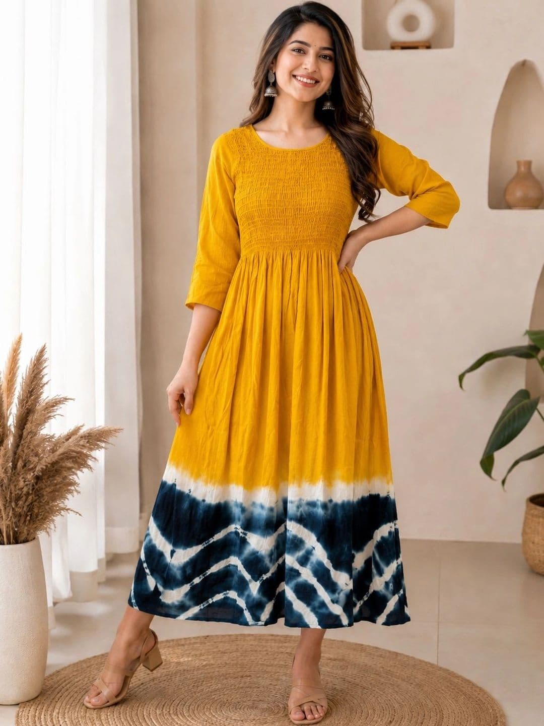 KASIBAA Tie and Dye Dyed A-Line Midi Dress thumbnail 7