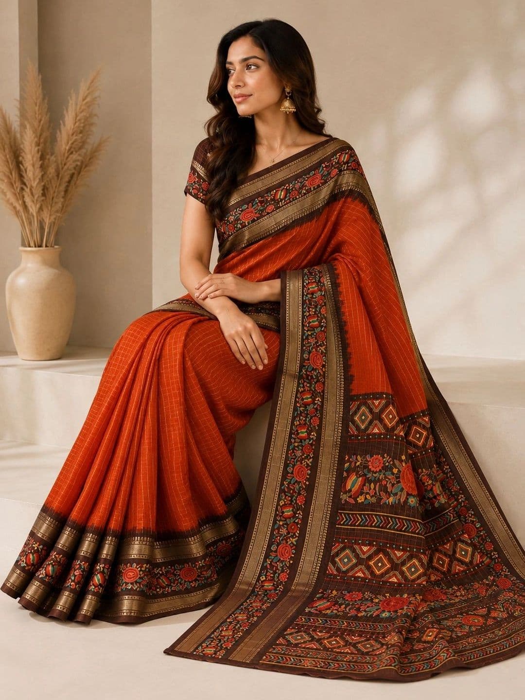 RegalDrapes Floral Zari Mysore Silk Saree thumbnail 3