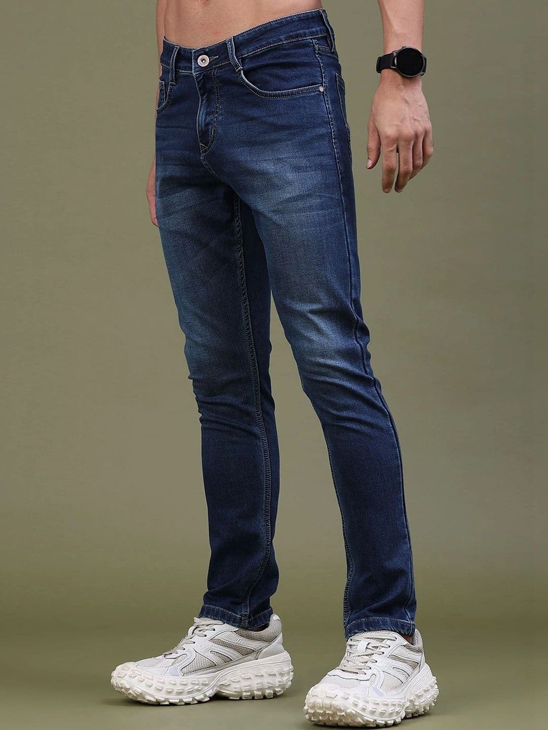 V-Mart Men Regular Fit Mid-Rise Low Distress Jeans thumbnail 4