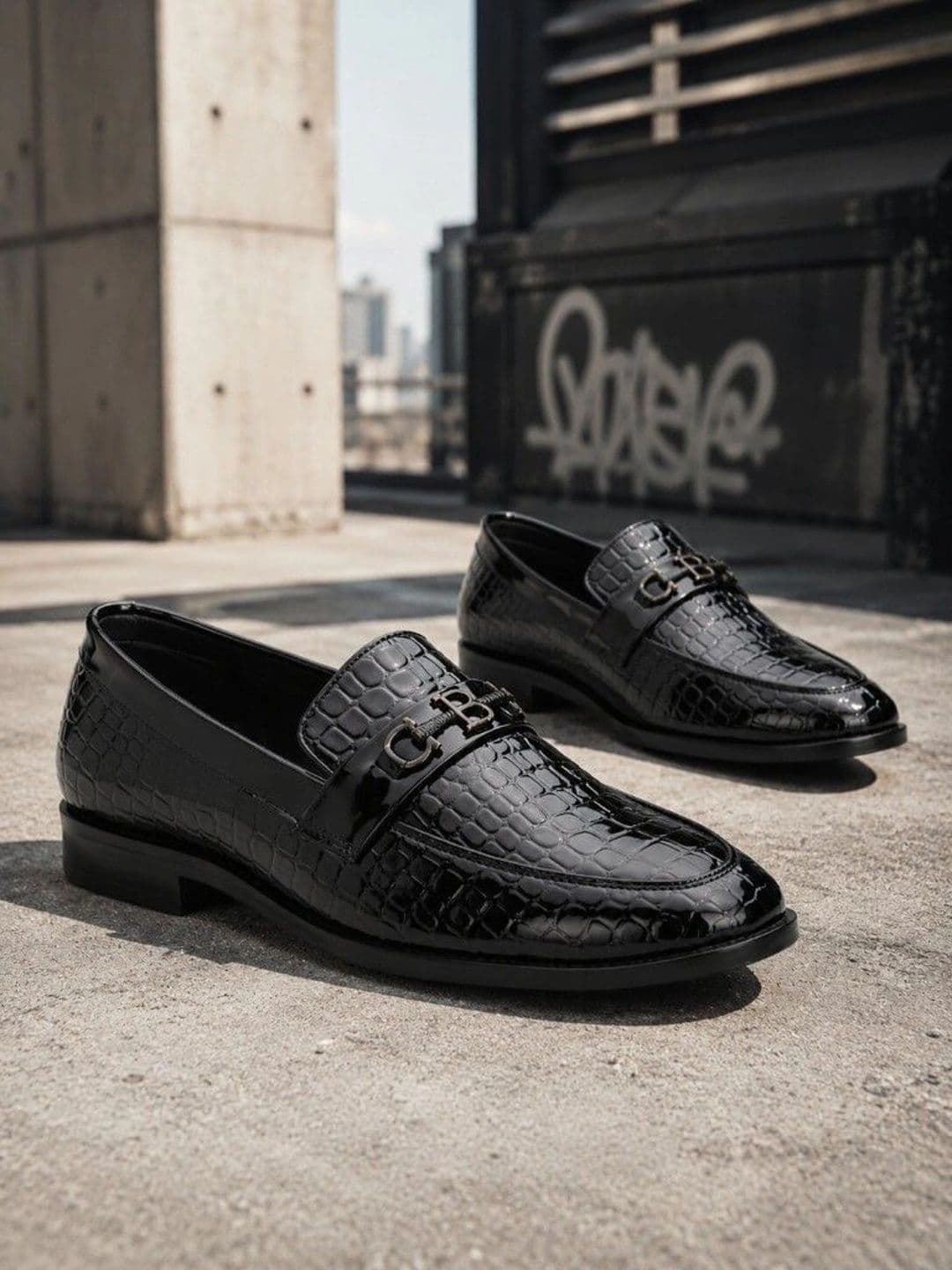 House of Pataudi Men Textured Loafers - view 1